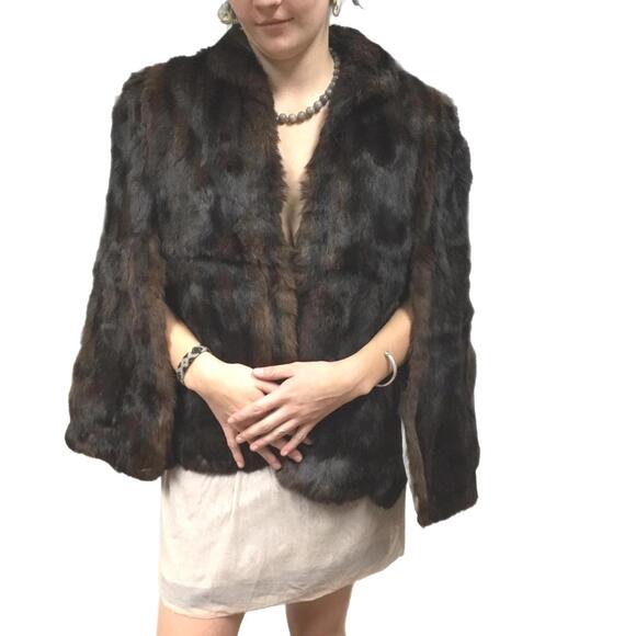 Jackets & Blazers - Mid-Century Kerrybrooke Mink Stole – Vintage Brown Fur Wrap (One Size)
